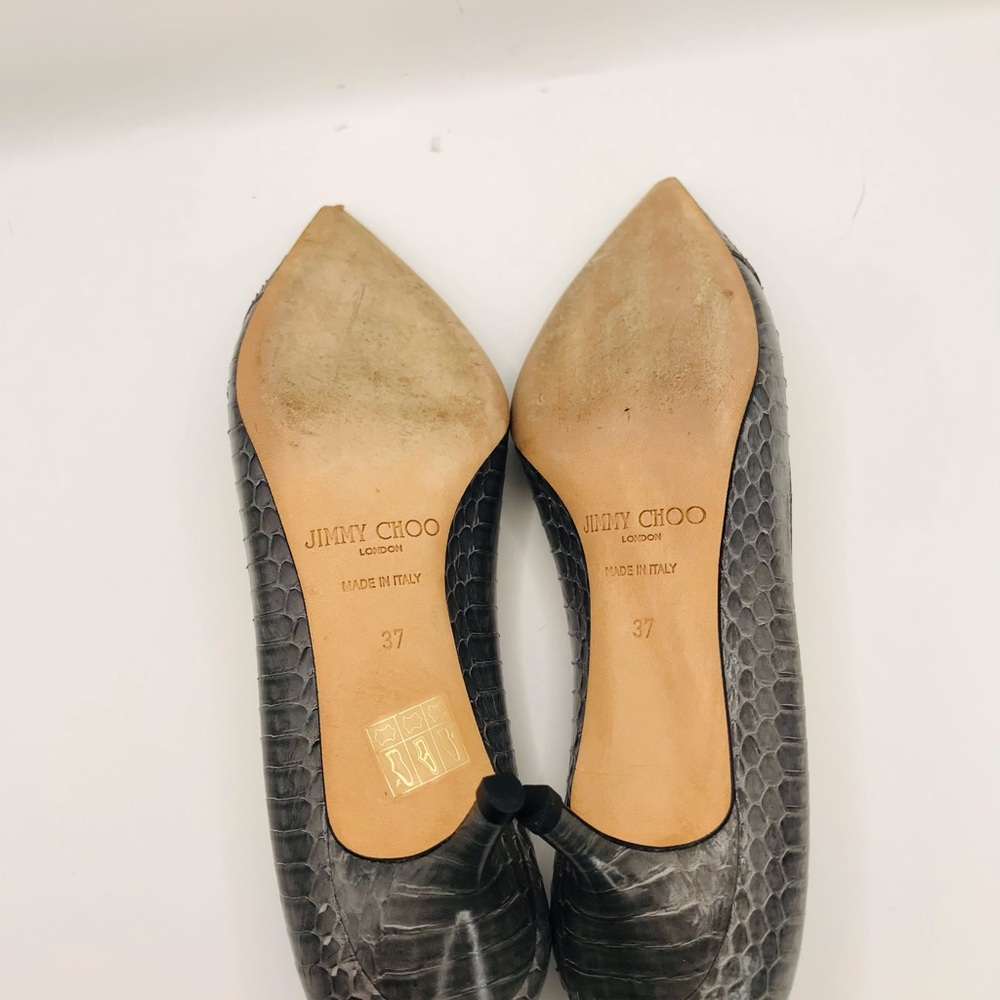 Jimmy Choo Gray Pointed-Toe‎ Kitten Heel Pumps - Picture 9 of 12